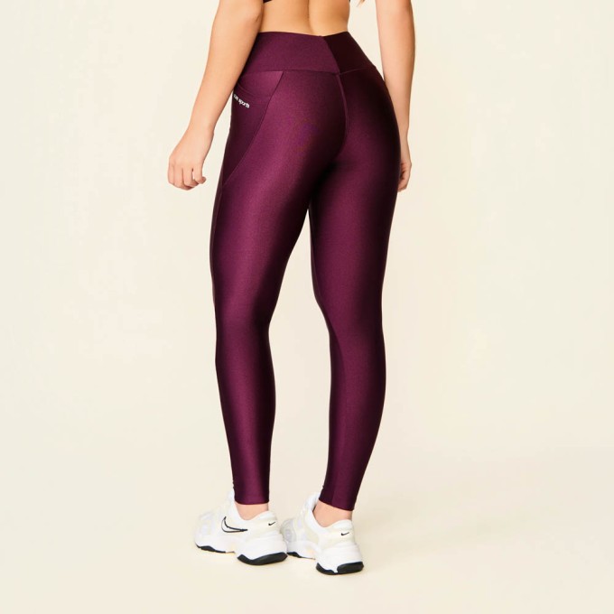 Legging comfort bolso duplo berinjela