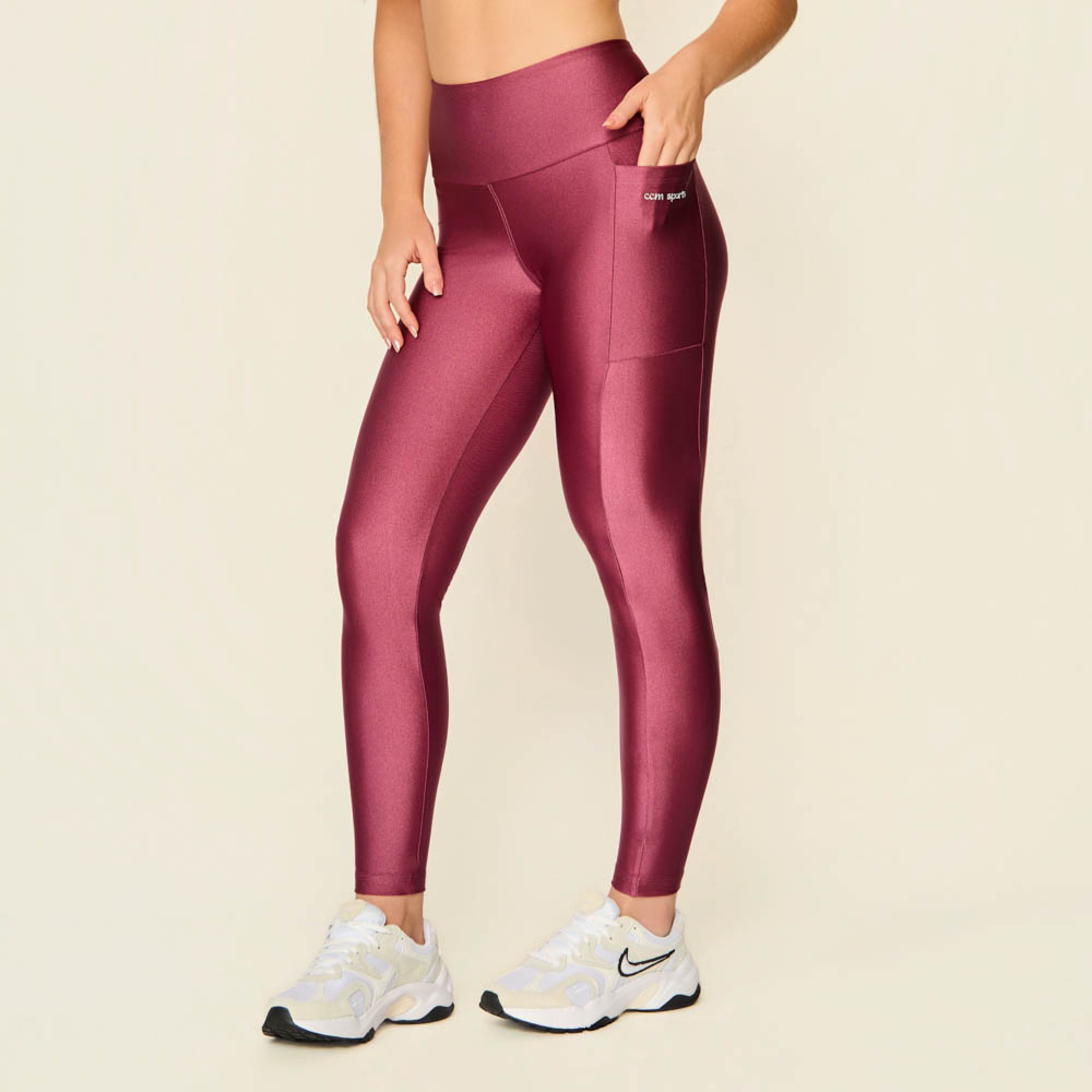 Legging comfort bolso marsala