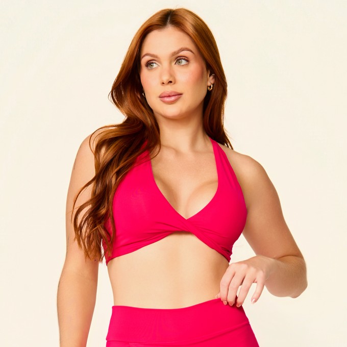Top Torcido Nadador magenta
