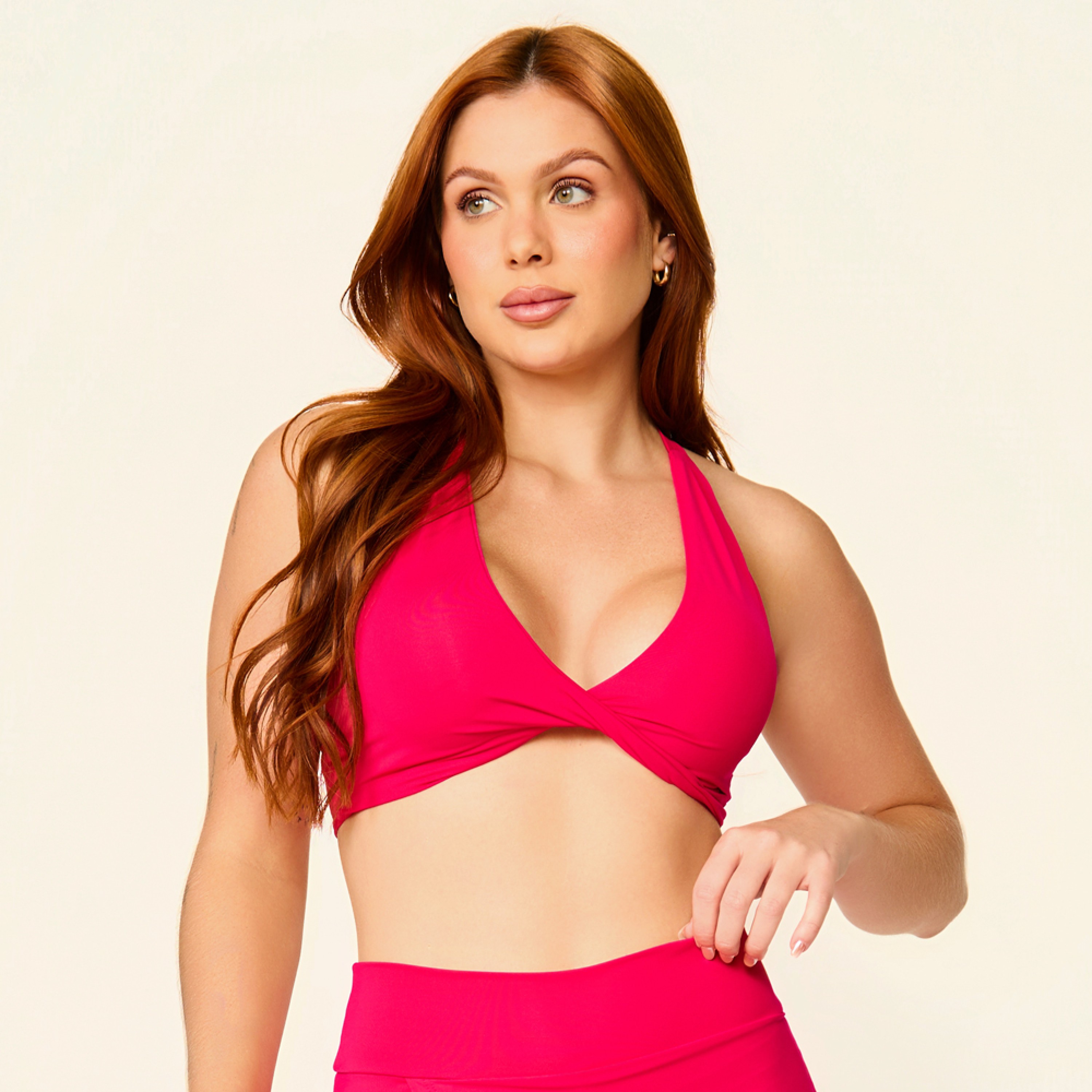 Top Torcido Nadador magenta