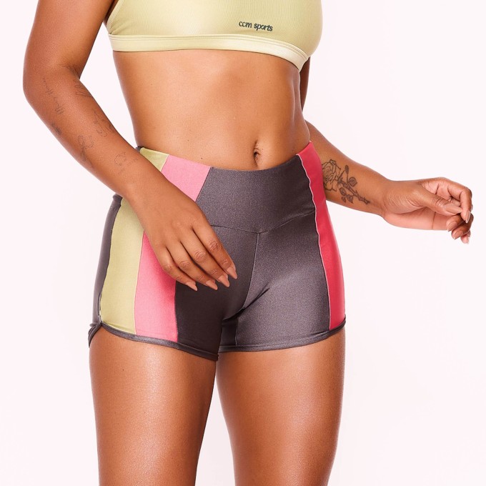 Short Beth Gris/Oliva/Pink Pop